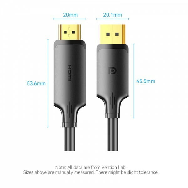 Кабель Vention DisplayPort - HDMI (M/M), 1.8 м, Black (HFOBAC)