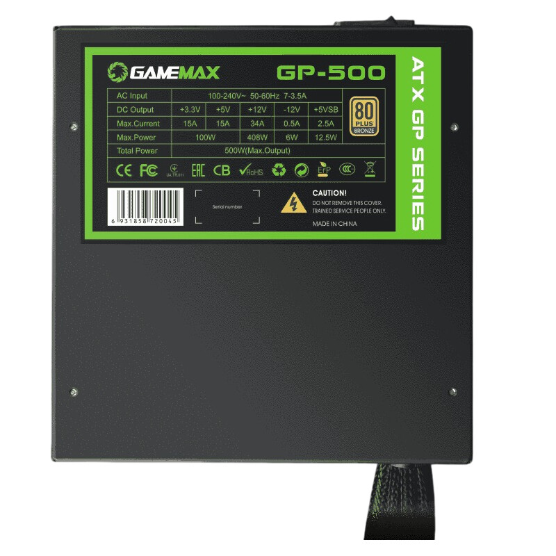 Блок питания GameMax GP-500 500W Black