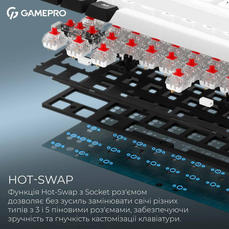 Клавиатура беспроводная GamePro Asgard Valhalla MK210W Pro White