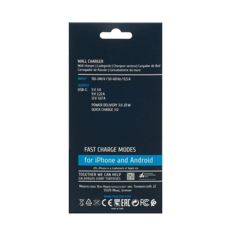 Зарядний пристрій Rivacase PS4101 W00 (USB-Cх3A) 20W White