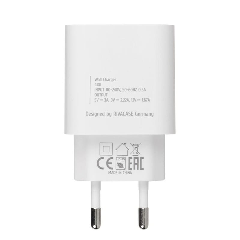 Зарядний пристрій Rivacase PS4101 W00 (USB-Cх3A) 20W White