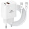 Фото - Зарядний пристрій Rivacase PS4102 WD4 (USBх3A, USB-Cх3A) 20W White + кабель USB Type-C | click.ua