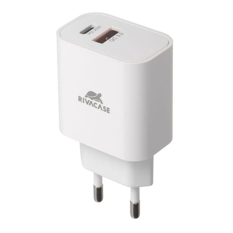 Зарядное устройство Rivacase PS4102 WD5 (USBх3A, USB-Cх3A) 20W White + кабель USB Type-C/Lightning