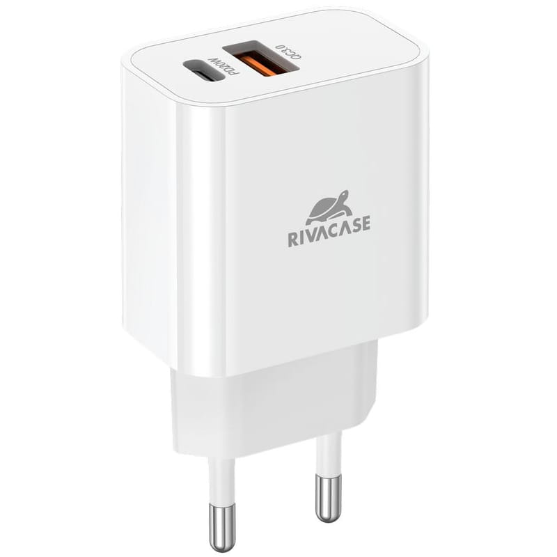 Зарядное устройство Rivacase PS4102 WD5 (USBх3A, USB-Cх3A) 20W White + кабель USB Type-C/Lightning