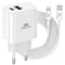 Фото - Зарядное устройство Rivacase PS4102 WD5 (USBх3A, USB-Cх3A) 20W White + кабель USB Type-C/Lightning | click.ua
