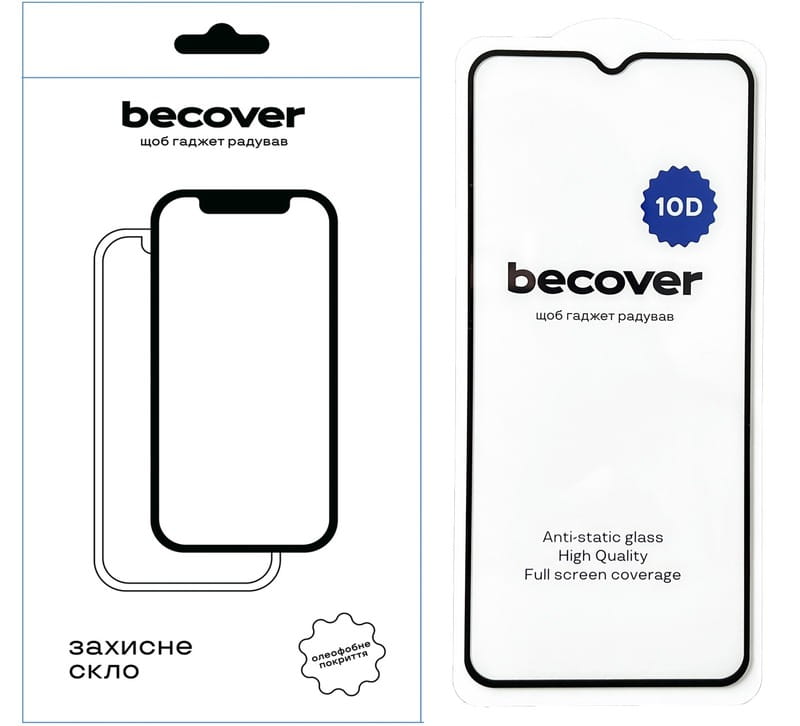 Защитное стекло BeCover для Xiaomi Redmi 9A/Redmi 9C/Redmi 10A/Poco C31 10D Black (711368)