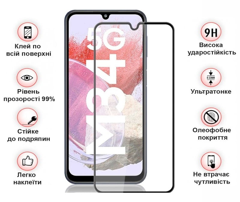 Защитное стекло BeCover для Samsung Galaxy M34 5G SM-M346 Black (711445)