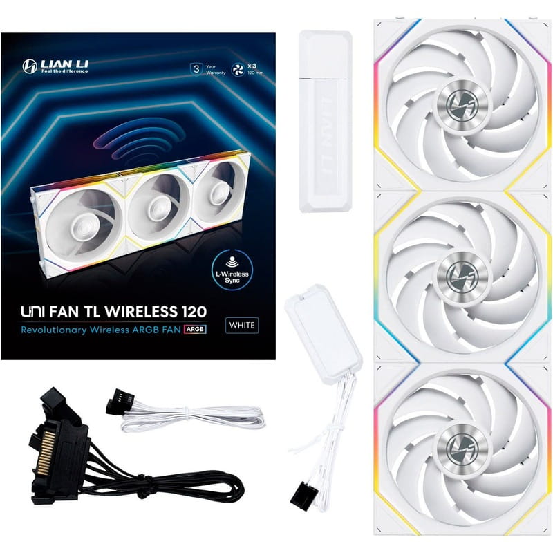 Вентилятор Lian Li Uni Fan TL Wireless 120-3 White (G99.12TL1W3W.00)