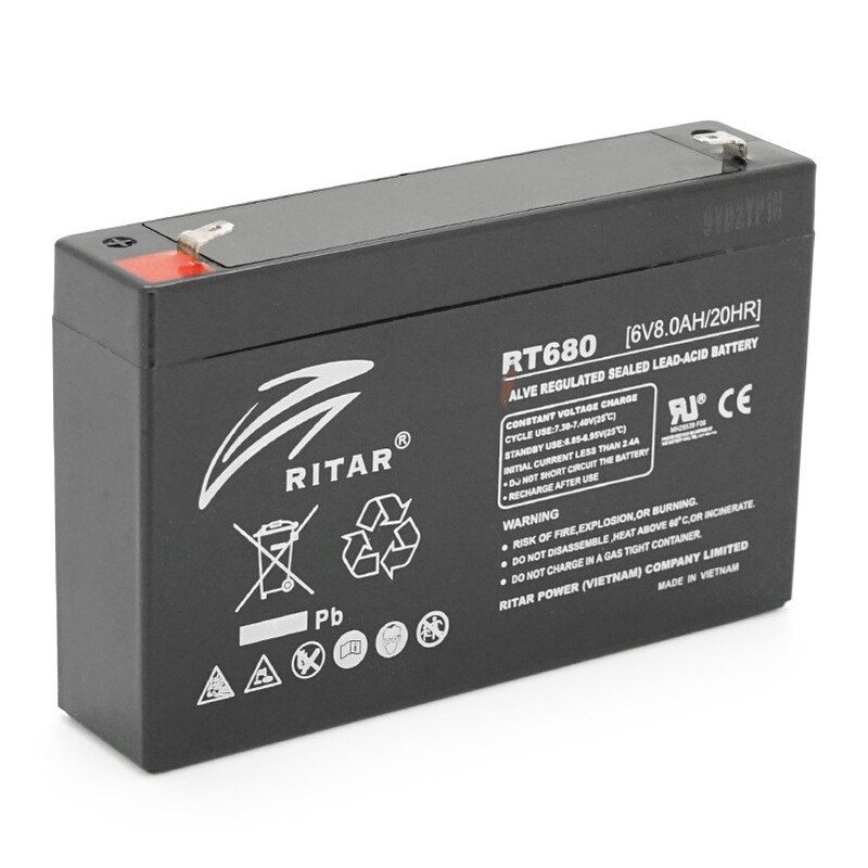Акумуляторна батарея Ritar 6V 8AH Black Case (RT680/08213) AGM