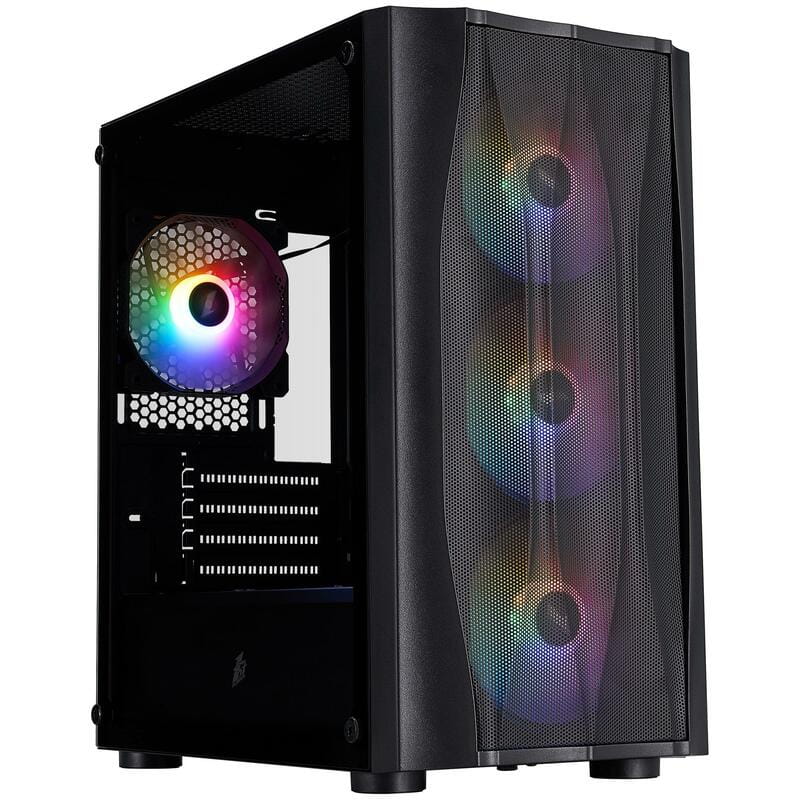 Корпус 1stPlayer X3-M-BK-4F1 Black без БП