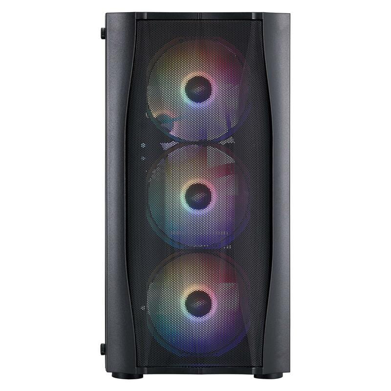 Корпус 1stPlayer X3-M-BK-4F1 Black без БП