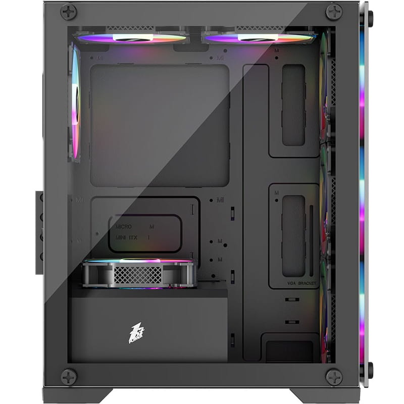 Корпус 1stPlayer X2-M-BK-4F1-PS-600FK-EU Black 600W