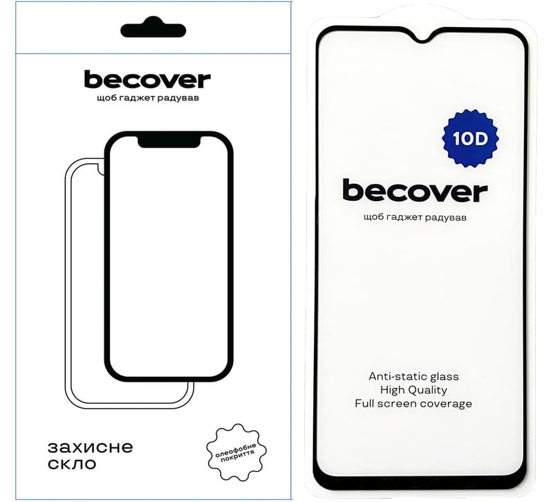 Захисне скло BeCover для Samsung Galaxy A14 4G SM-A145/A14 5G SM-A146 10D Black (711518)