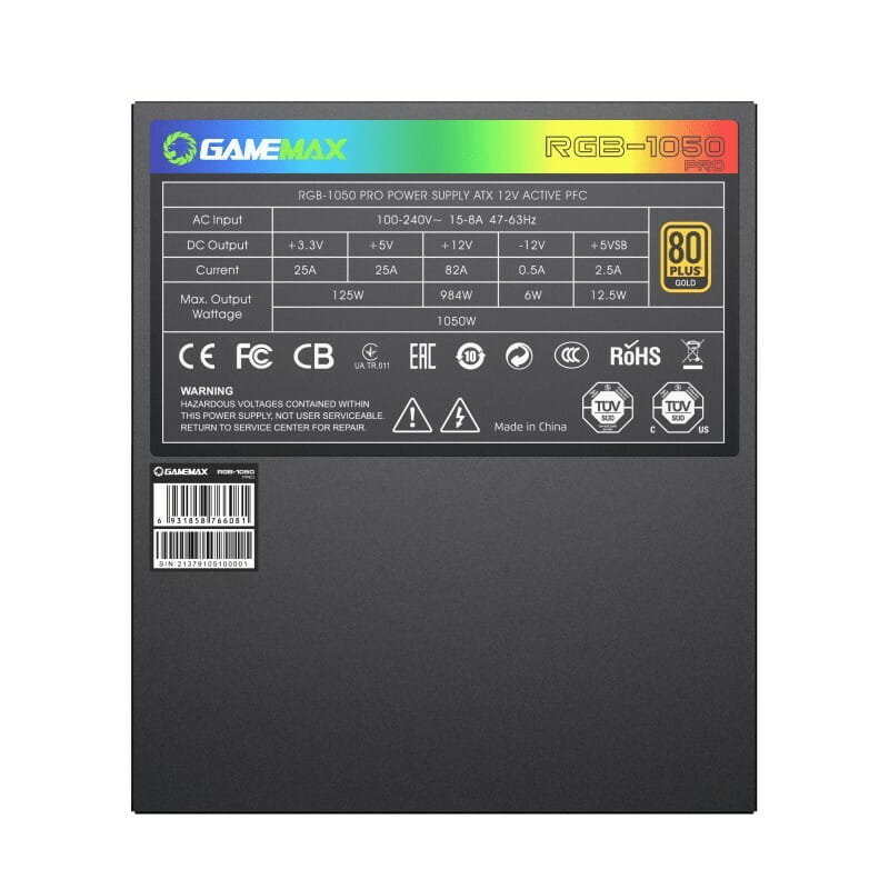 Блок живлення GameMax RGB-1050 Pro 1050W Black