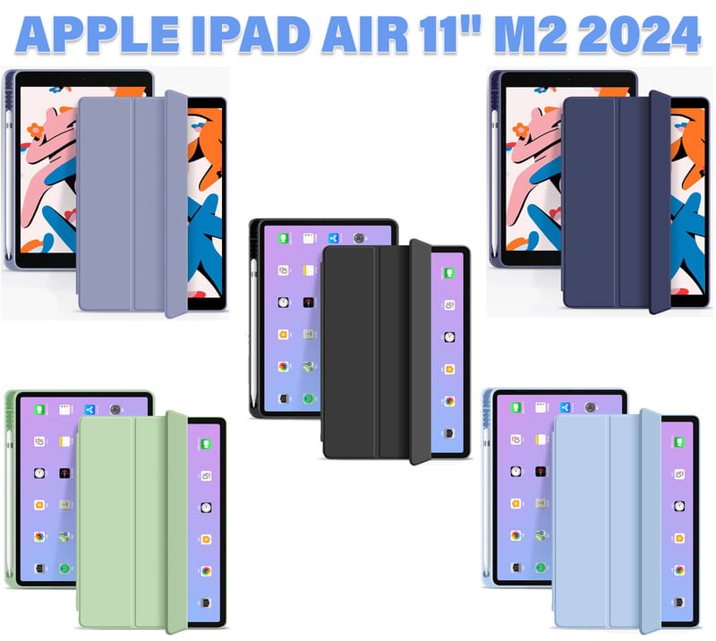 Чохол BeCover Tri Fold Soft TPU з кріпленням Apple Pencil для Apple iPad Air 11" M2 2024 Purple (711404)