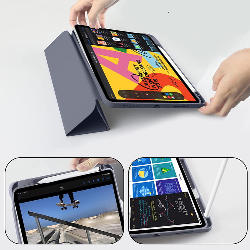 Чохол BeCover Tri Fold Soft TPU з кріпленням Apple Pencil для Apple iPad Air 11" M2 2024 Purple (711404)