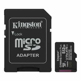 Карта пам`яті MicroSDXC 512GB UHS-I Class 10 Kingston Canvas Select Plus R150MB/s + SD-адаптер (SDCS3/512GB)