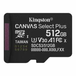 Карта пам`яті MicroSDXC 512GB UHS-I Class 10 Kingston Canvas Select Plus R150MB/s (SDCS3/512GBSP)