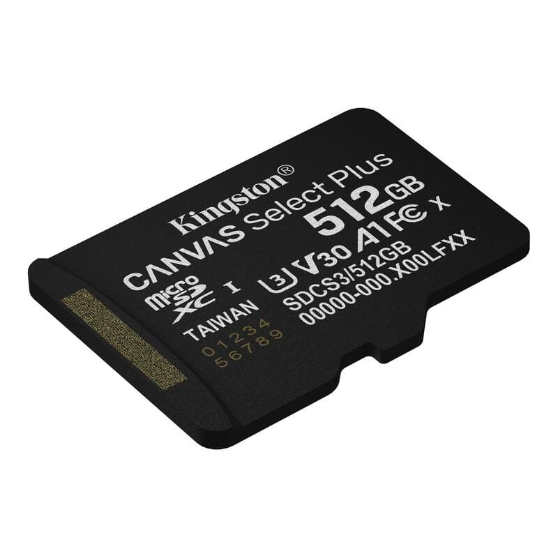 Карта пам`яті MicroSDXC 512GB UHS-I Class 10 Kingston Canvas Select Plus R150MB/s (SDCS3/512GBSP)