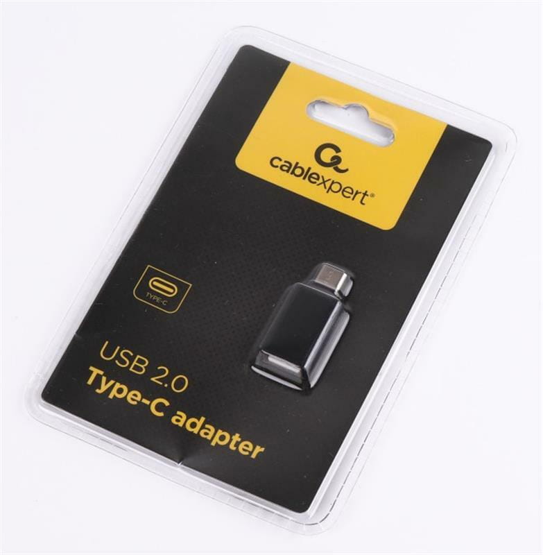 Адаптер Cablexpert USB Type-C - USB V 2.0 (M/F) Black (CC-USB2-CMAF-A)