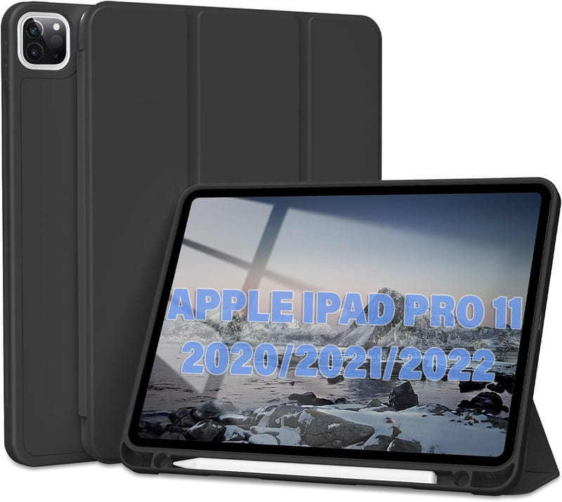 Чeхол-книжка BeCover Tri Fold Soft TPU с креплением Apple Pencil для Apple iPad Pro 11 2020/2021/2022 Black (711109)