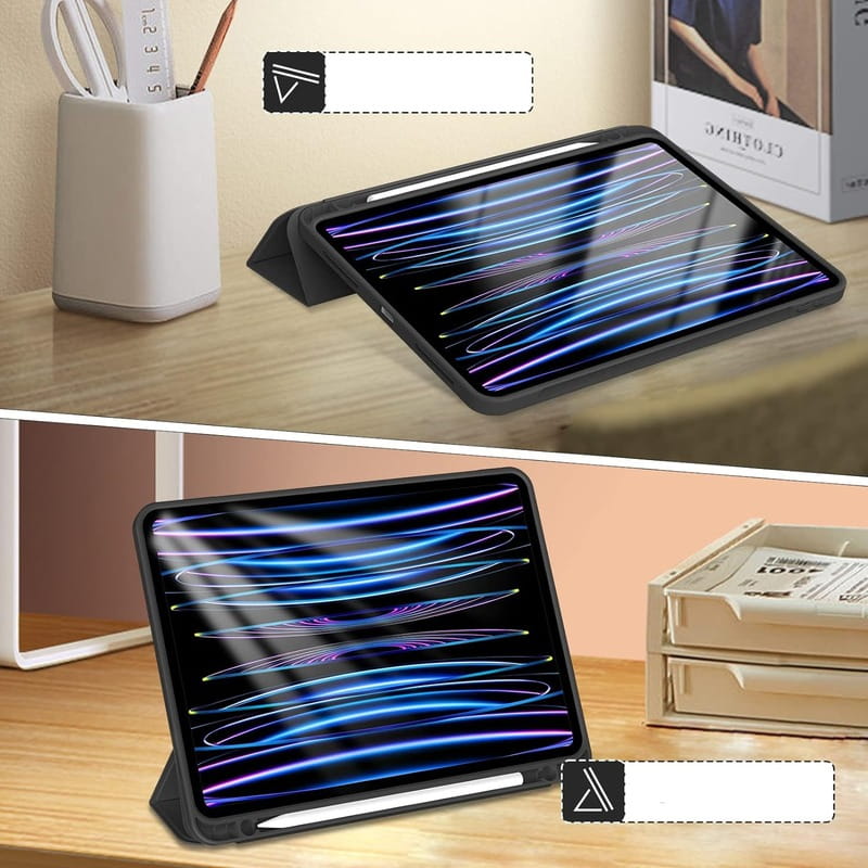 Чeхол-книжка BeCover Tri Fold Soft TPU с креплением Apple Pencil для Apple iPad Pro 11 2020/2021/2022 Black (711109)