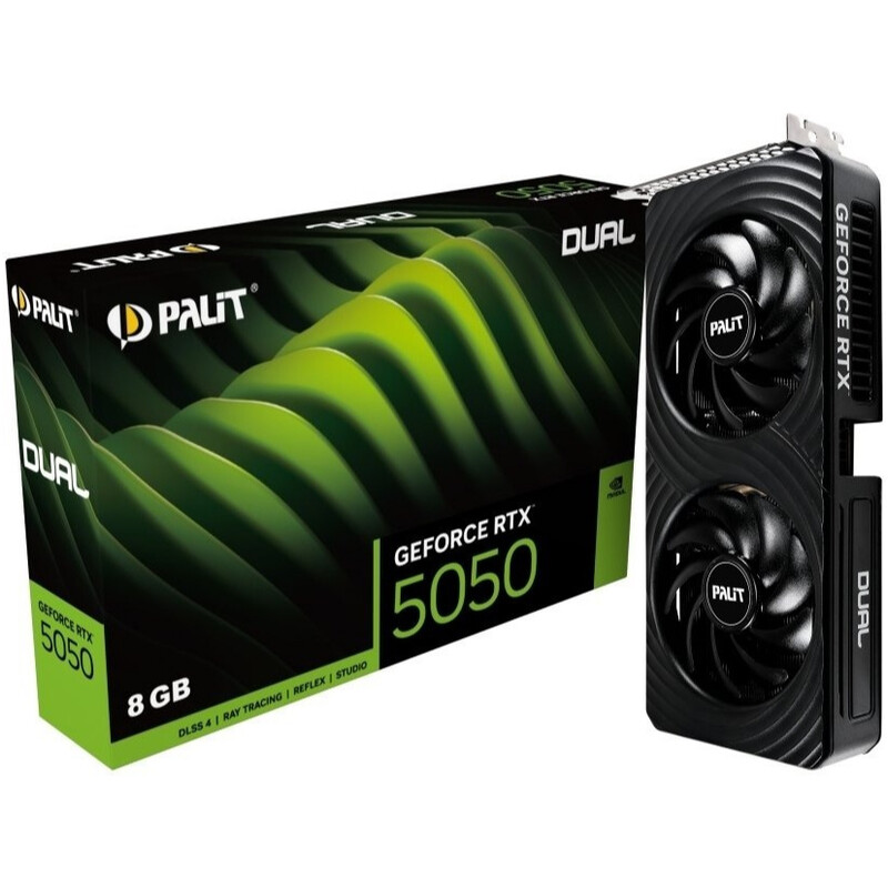 Відеокарта GF RTX 5050 8GB GDDR6 Dual Palit (NE65050019P1-GB2070D)
