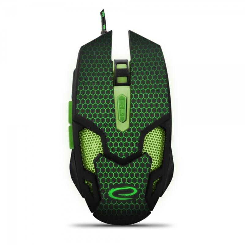 Мишка Esperanza EGM207G Cobra Black/Green USB