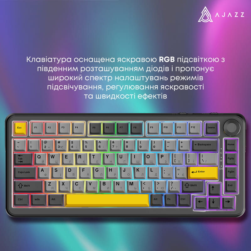 Клавіатура Ajazz AK820 Max Magnetic Switch Black (AK820MAX-WM-BGY)