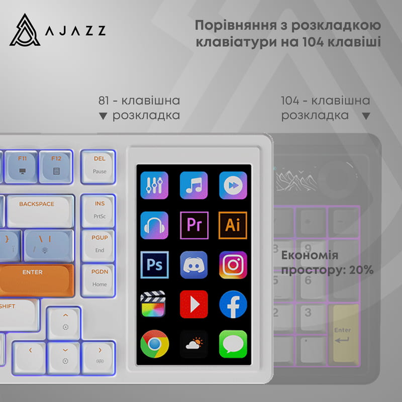 Клавіатура Ajazz AKP815 Huano Red Switch White (AKP815-R-WBO)