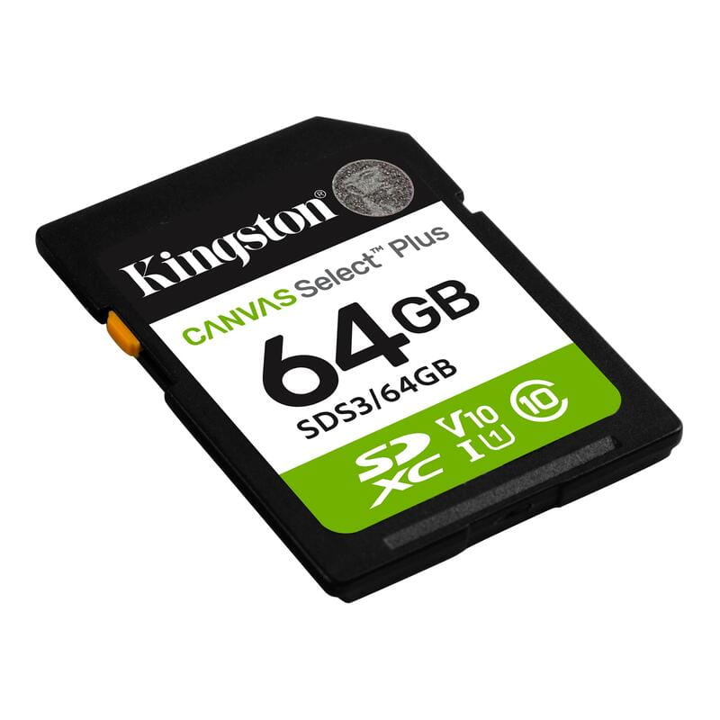 Карта памяти SDXC  64GB UHS-I Class 10 Kingston Canvas Select Plus R100MB/s (SDS3/64GB)