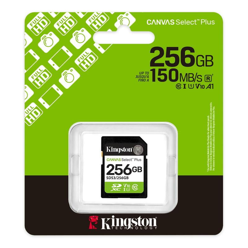 Карта пам`яті SDXC 256GB UHS-I Class 10 Kingston Canvas Select Plus R150MB/s (SDS3/256GB)