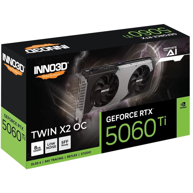 Вiдеокарта GF RTX 5060 Ti 8GB GDDR7 Twin X2 OC Inno3D (N506T2-08D7X-193075N)
