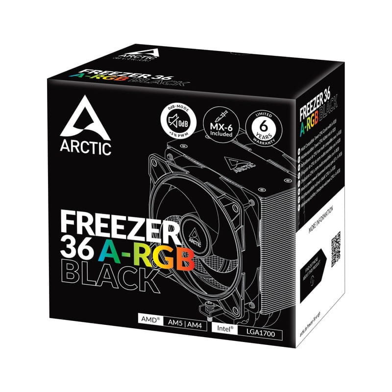 Кулер процесорний Arctic Freezer 36 A-RGB Black SI (AOCPU00013A) (white box)