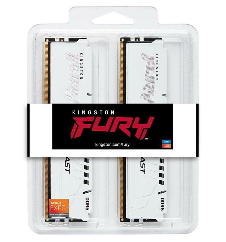 Модуль пам`ятi DDR5 2х16GB/6000 Kingston Fury Beast White (KF560C36BWE2K2-32)