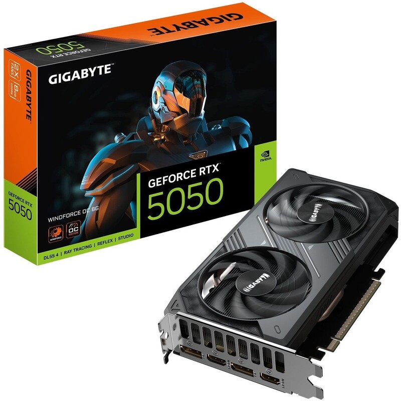 Відеокарта GF RTX 5050 8GB GDDR6 WindForce OC Gigabyte (GV-N5050WF2OC-8GD)
