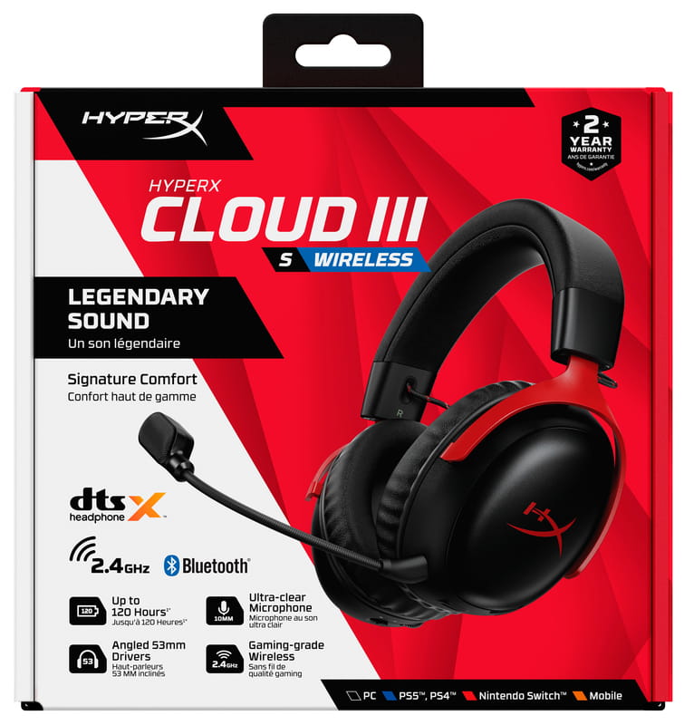 Гарнiтура HyperX Cloud III S Black/Red (A59Z0AA)