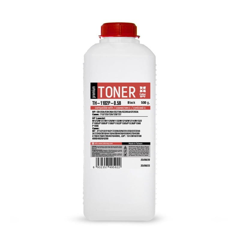 Тонер ColorWay (TH-1102P-0.5B) HP P1102/P1606/Canon 725/Canon 728 Premium 500г
