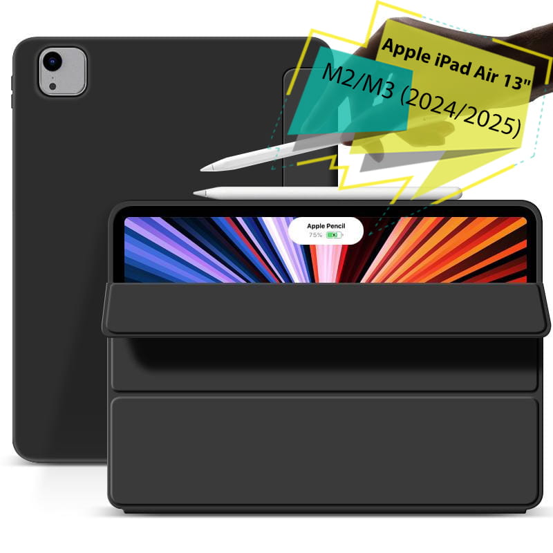 Чохол BeCover Tri Fold Soft TPU Silicone для Apple iPad Air 13" M2 2024 Black (711469)
