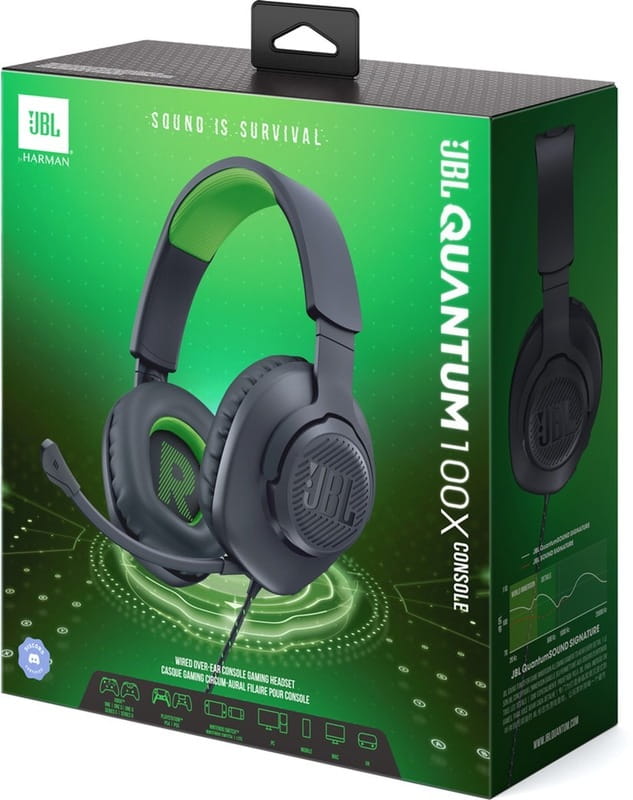 Гарнитура JBL Quantum 100X Console Black (JBLQ100XBLKGRN)