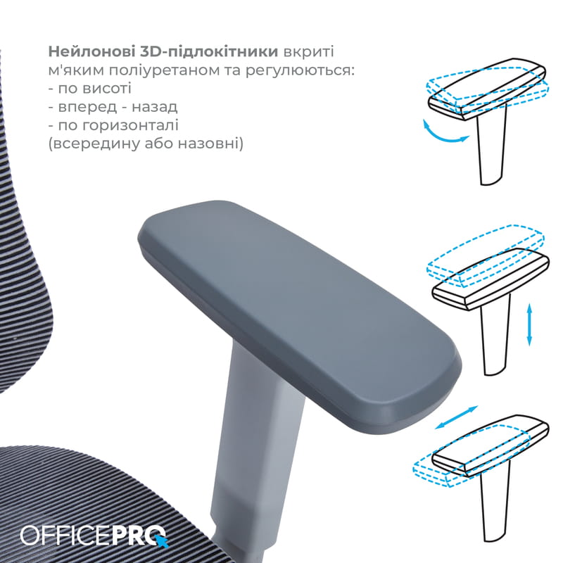 Крісло офісне OfficePro Atlas OC630-G-DG-DG Gray/Dark Gray
