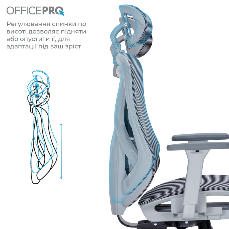 Крісло офісне OfficePro Atlas OC630-G-DG-DG Gray/Dark Gray