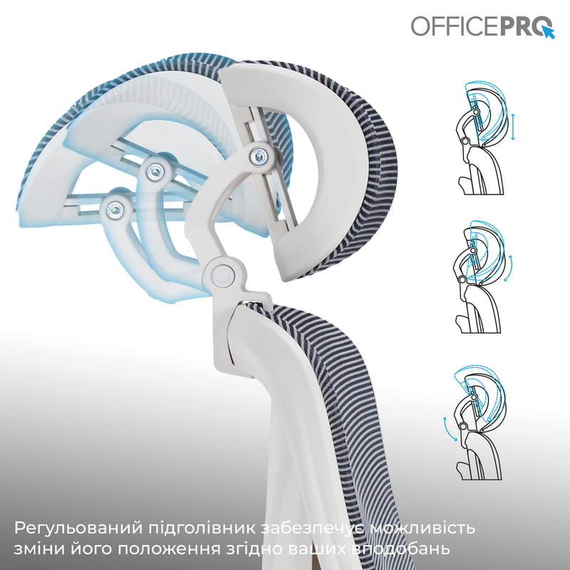Крісло офісне OfficePro Atlas OC630-W-DG-DG White/Dark Gray