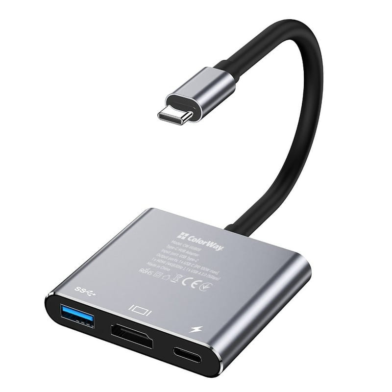 USB-хаб СolorWay USB Type-C 3-в-1 (CW-HUB08)