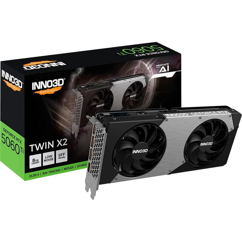 Вiдеокарта GF RTX 5060 Ti 8GB GDDR7 Twin X2 Inno3D (N506T2-08D7-193075N)
