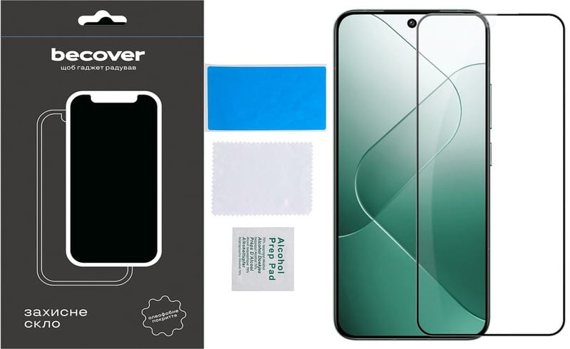 Защитное стекло BeCover для Xiaomi 14 Black (710789)