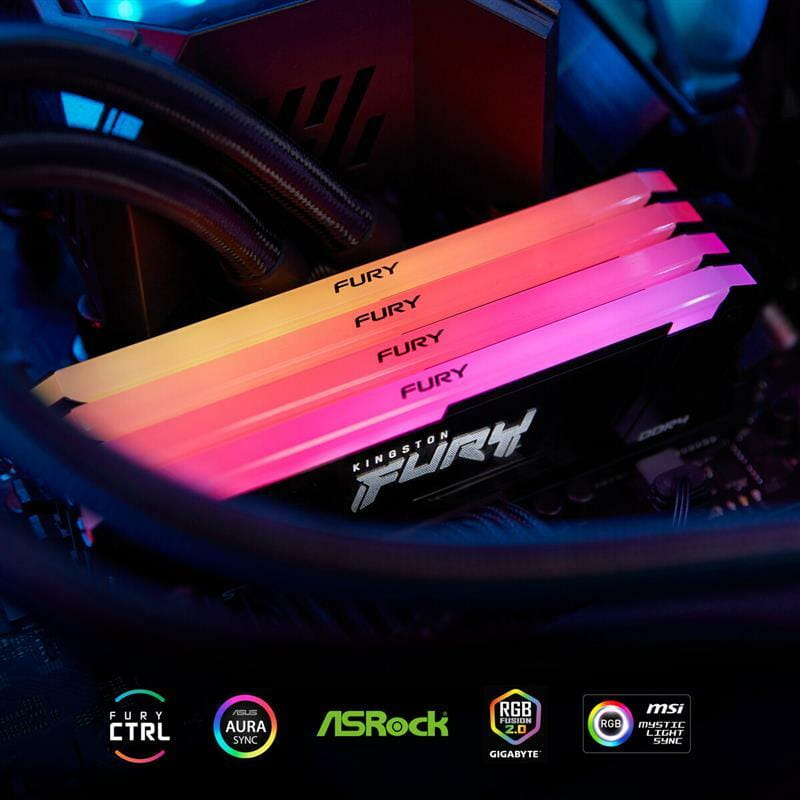 Модуль памяти DDR4 2x16GB/3200 Kingston Fury Beast RGB (KF432C16BB12AK2/32WP)