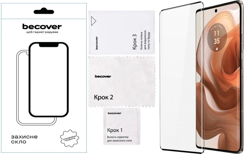 Защитное стекло BeCover Edge для Motorola Edge 50 Ultra Black (712345)