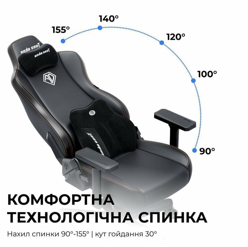 Кресло для геймеров Anda Seat Kaiser 3E XL Black (AD23YC-XL-08-B-PV/C-B01)