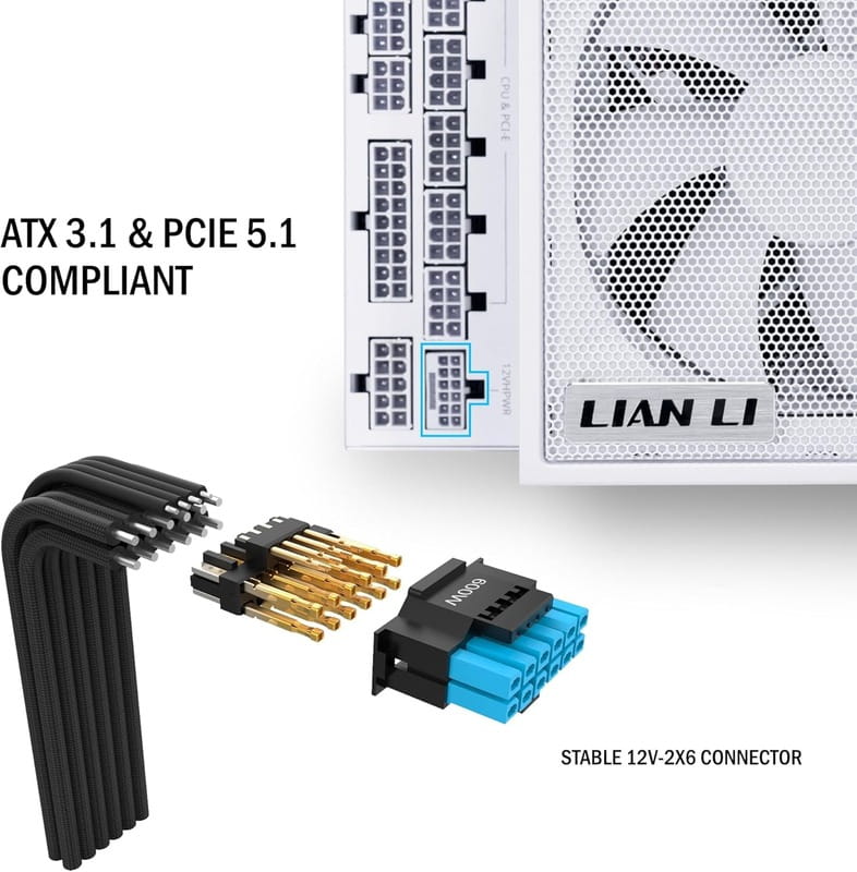 Блок питания Lian Li EDGE1300, 80 Plus Platinum, White, EU Cord (G9P.EG1300.WE00.EU)